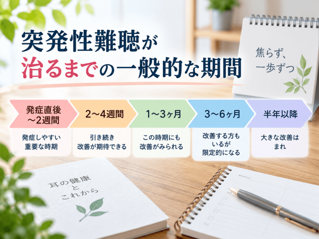 1.突発性難聴が治るまでの一般的な期間