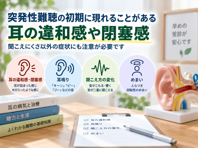 2.初期に耳の違和感や閉塞感が現れることもある