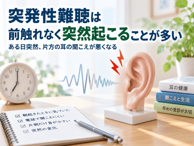 1.突発性難聴は前触れなく突然起こることが多い