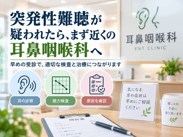1.突発性難聴が疑われたら、まず近くの耳鼻咽喉科へ
