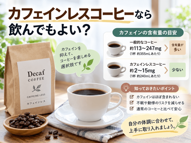 5.カフェインレスコーヒーなら飲んでもよい？