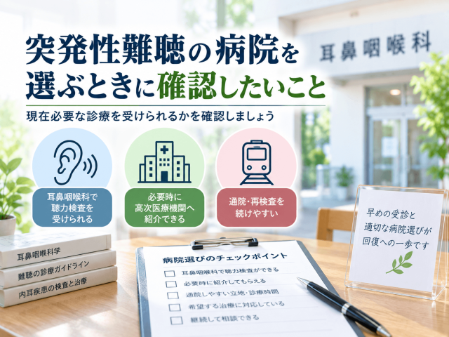 5.突発性難聴の病院を選ぶときに確認したいこと
