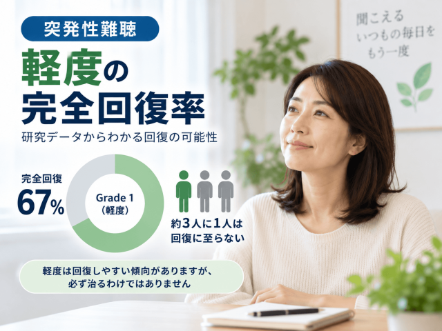3.軽度の突発性難聴の完全回復率