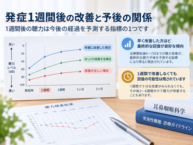 2.発症1週間後の改善と予後の関係