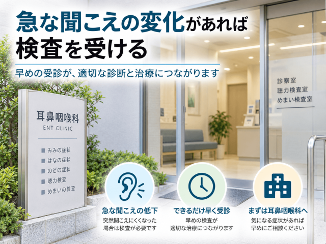 7.急な聞こえの変化があれば検査を受ける