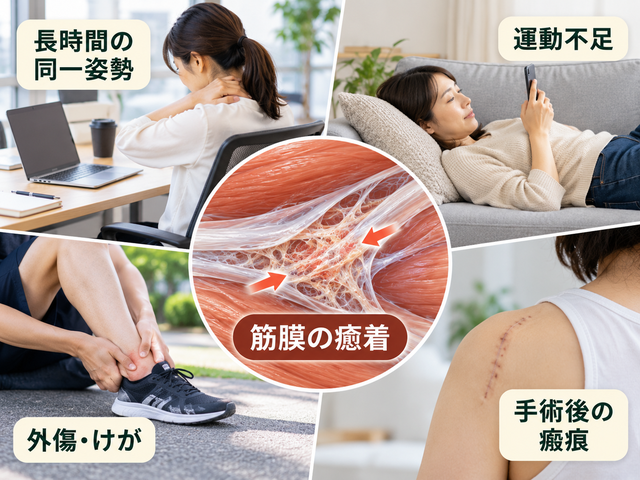 2.筋膜の癒着が起こる原因