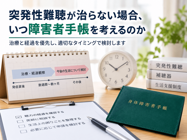 4.突発性難聴が治らない場合、いつ障害者手帳を考えるのか