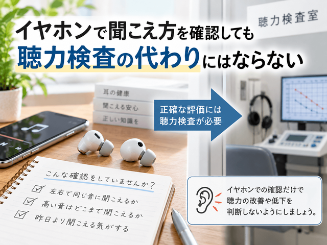 6.イヤホンで聞こえ方を確認しても聴力検査の代わりにはならない