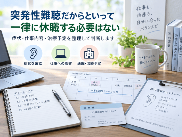 1.突発性難聴だからといって一律に休職する必要はない