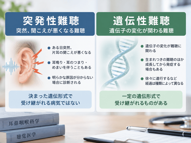 2.突発性難聴と遺伝性難聴は同じではない