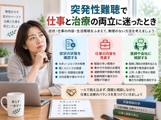 10.突発性難聴で仕事と治療の両立に迷ったとき