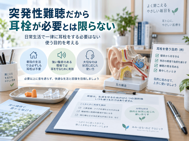 1.突発性難聴だから耳栓が必要とは限らない