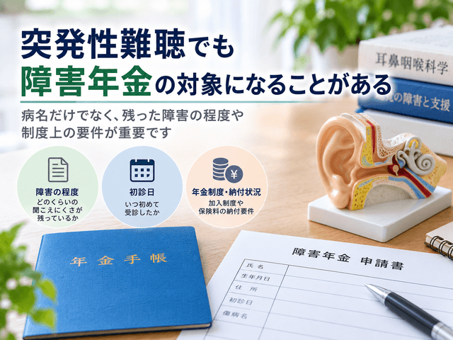1.突発性難聴でも障害年金の対象になることがある