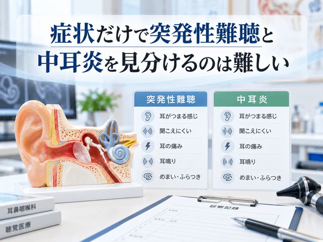 2.症状だけで突発性難聴と中耳炎を見分けるのは難しい