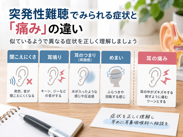 2.突発性難聴でみられる症状と「痛み」の違い