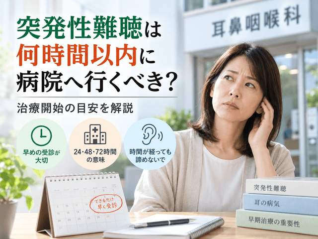 突発性難聴は何時間以内に病院へ行くべき？治療開始の目安を解説
