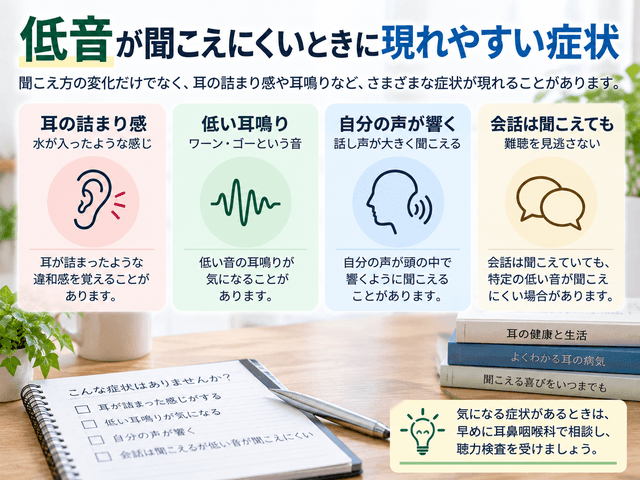 4.低音が聞こえにくいときに現れやすい症状