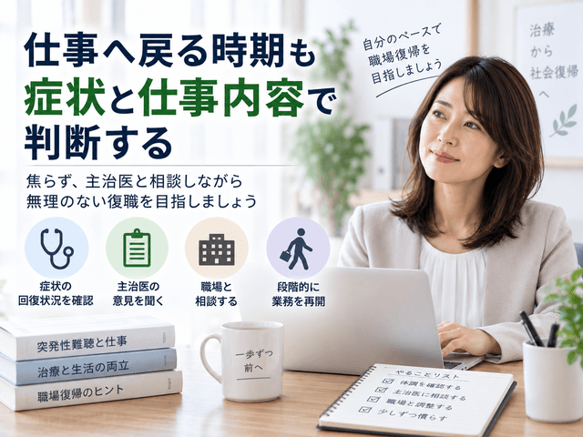 9.仕事へ戻る時期も症状と仕事内容で判断する