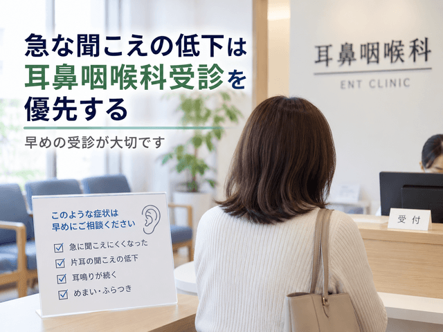 7.急な聞こえの低下は耳鼻咽喉科受診を優先する