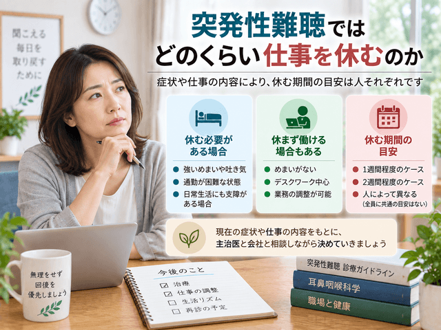 6.突発性難聴ではどのくらい仕事を休むのか