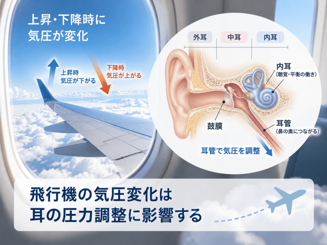 2.飛行機の気圧変化は耳にどう影響するのか