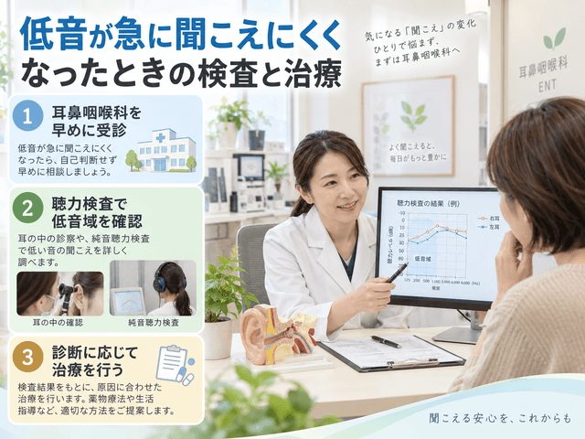 6.低音が急に聞こえにくくなったときの検査と治療