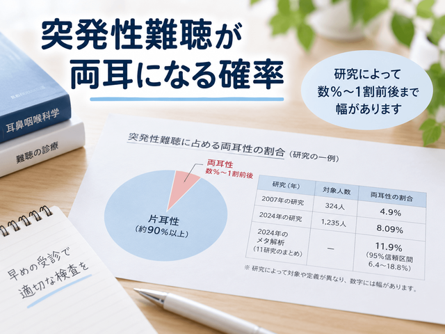 2.突発性難聴が両耳になる確率