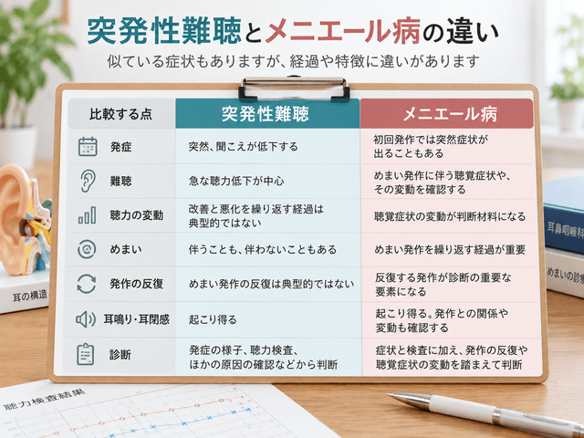 2.突発性難聴とメニエール病の違い