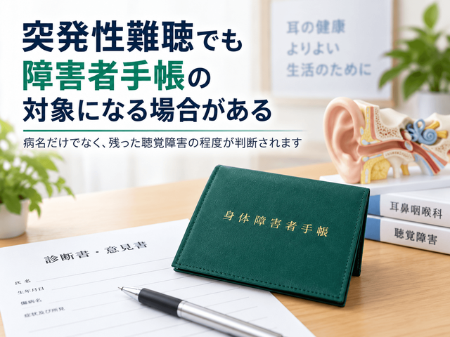 1.突発性難聴でも障害者手帳の対象になる場合がある
