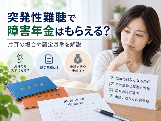 突発性難聴で障害年金はもらえる？片耳の場合や認定基準を解説
