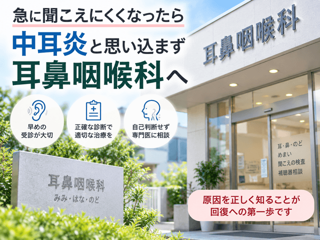 7.急に聞こえにくくなったら中耳炎と思い込まず耳鼻咽喉科へ
