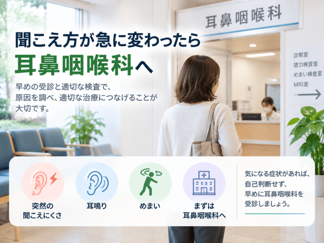 8.聞こえ方が急に変わったら耳鼻咽喉科へ