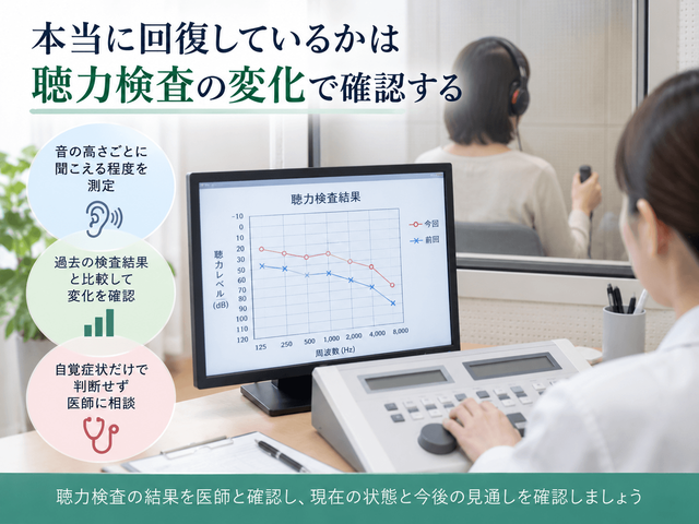 3.本当に回復しているかは聴力検査の変化で確認する