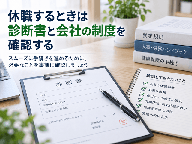6.休職するときは診断書と会社の制度を確認する