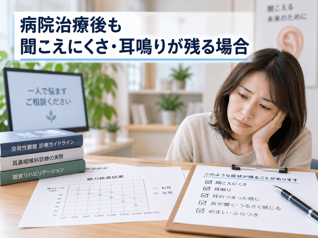 10.病院治療後も聞こえにくさ・耳鳴りが残る場合