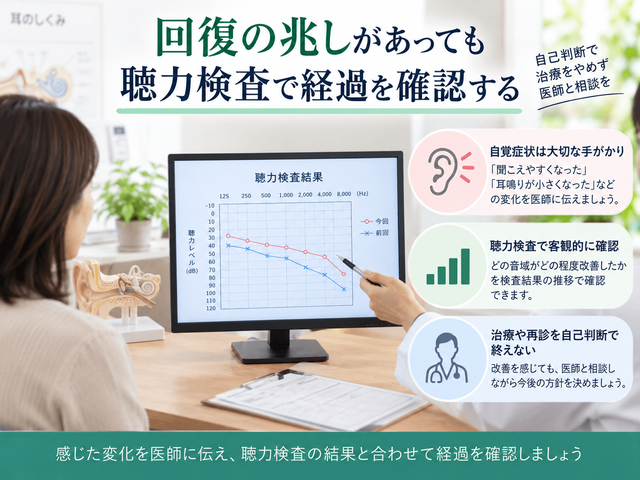 7.回復の兆しがあっても聴力検査で経過を確認する