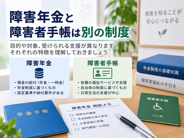 6.障害年金と障害者手帳は別の制度