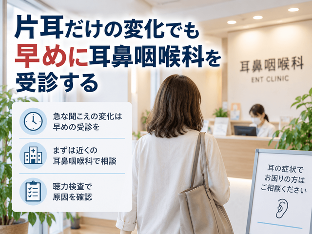 7.片耳だけの変化でも早めに耳鼻咽喉科を受診する
