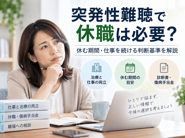 突発性難聴で休職は必要？休む期間・仕事を続ける判断基準を解説