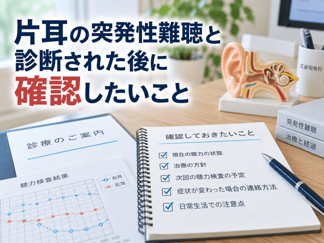 8.片耳の突発性難聴と診断された後に確認したいこと