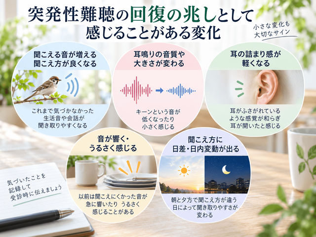 1.突発性難聴の回復の兆しとして感じることがある変化