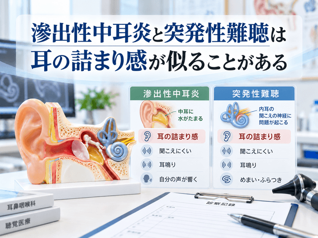 3.滲出性中耳炎と突発性難聴は耳の詰まり感が似ることがある