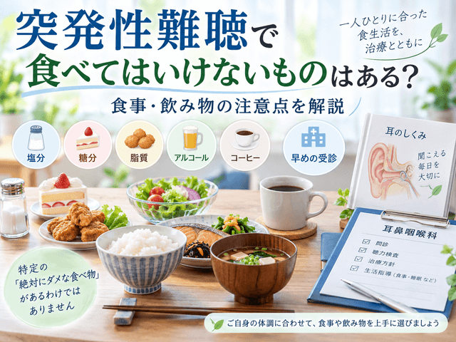 突発性難聴で食べてはいけないものはある？食事・飲み物の注意点を解説