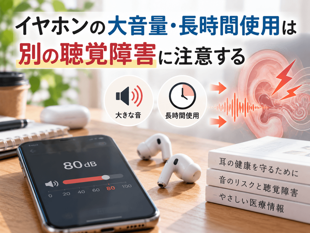 2.イヤホンの大音量・長時間使用は別の聴覚障害に注意する