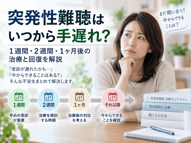 突発性難聴はいつから手遅れ？1週間・2週間・1ヶ月後の治療と回復を解説