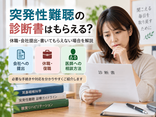 突発性難聴の診断書はもらえる？休職・会社提出・書いてもらえない場合を解説