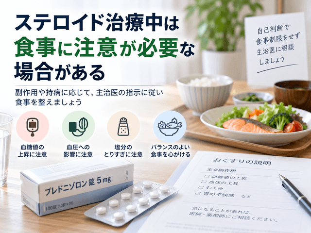 4.ステロイド治療中は食事に注意が必要な場合がある