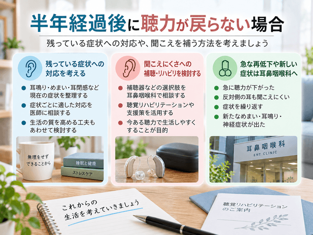 6.半年経過後に聴力が戻らない場合