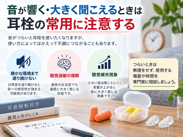 4.音が響く・大きく聞こえるときは耳栓の常用に注意する