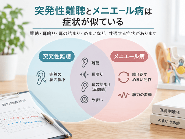 1.突発性難聴とメニエール病は症状が似ている
